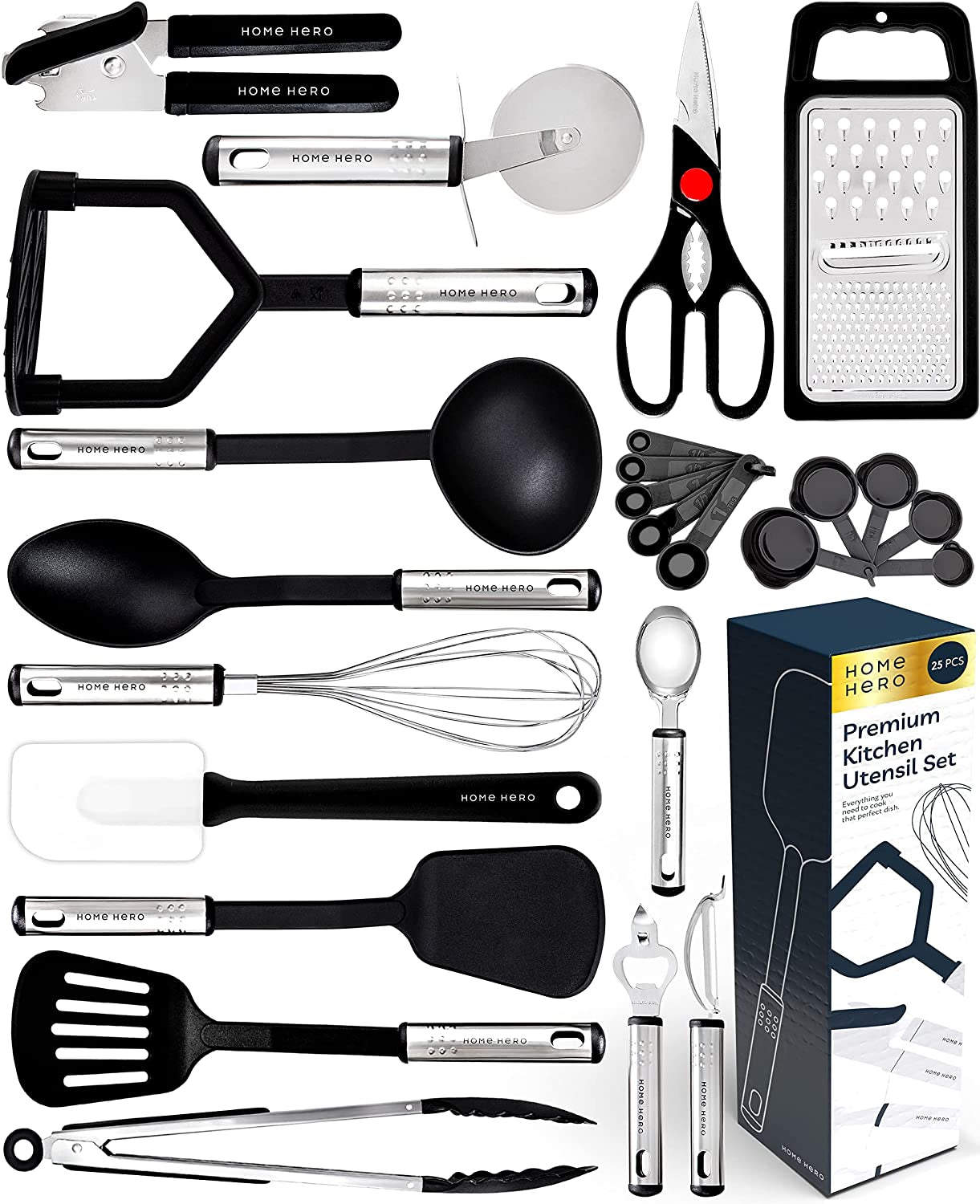 Silicon and Stainless Steel 37Piece Nylon Non-stick Spatula Set