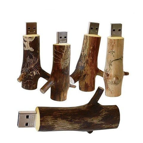 Jaster - Usb Stick 4Gb, 8Gb, 16Gb, 32Gb, 64Gb, Natural Wood Model, Tree Branch, Novelty