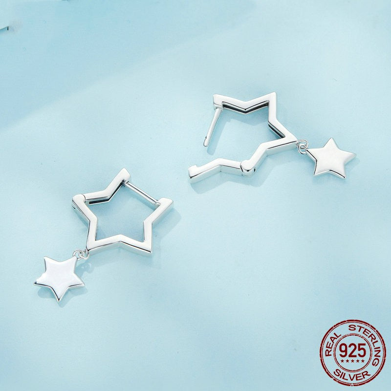 S925 Sterling Silver Five-pointed Star Ear Clip