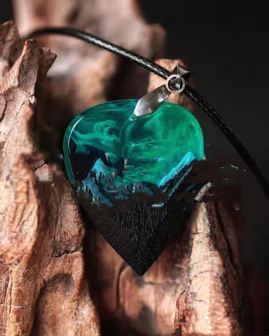 Northern Lights Guitar Necklace Epoxy Resin Ornaments