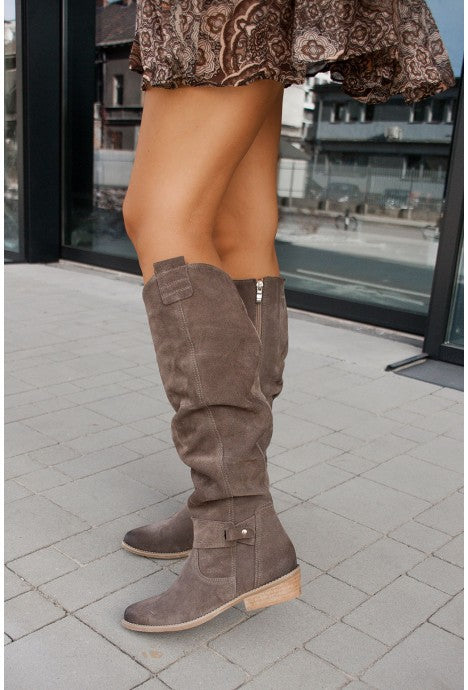 Zipper Suede Women's High Boots – FoxMart™️