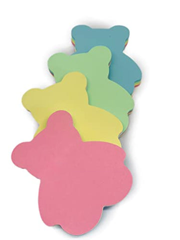 GUMTAPE Bear Shape Sticky Notes 76 mm x 76mm, 100 Sheets/Pad, Rainbow MixColor Sticky Notes 11500. Cute Mixed Colour for Office/Home/Kitchen/Baking/School