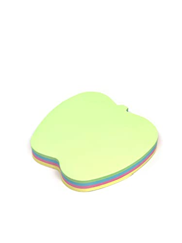 GUMTAPE Apple Shape Sticky Notes 76 mm x 76mm, 100 Sheets/Pad, Rainbow MixColor Sticky Notes 11500. Cute Mixed Colour for Office/Home/Kitchen/Baking/School