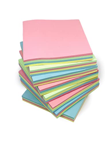 GUMTAPE Sticky Notes 76 mm x 76mm, 100 Sheets/Pad, Rainbow MixColor Sticky Notes 11500. Cute Mixed Colour for Office/Home/Kitchen/Baking/School