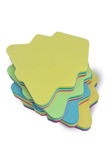 GUMTAPE Tree Shape Sticky Notes 76 mm x 76mm, 100 Sheets/Pad, Rainbow MixColor Sticky Notes 11500. Cute Mixed Colour for Office/Home/Kitchen/Baking/School