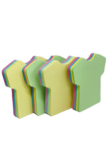 GUMTAPE Clothes Shape Sticky Notes 76 mm x 76mm, 100 Sheets/Pad, Rainbow MixColor Sticky Notes 11500. Cute Mixed Colour for Office/Home/Kitchen/Baking/School