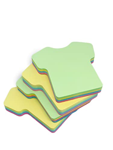 GUMTAPE Clothes Shape Sticky Notes 76 mm x 76mm, 100 Sheets/Pad, Rainbow MixColor Sticky Notes 11500. Cute Mixed Colour for Office/Home/Kitchen/Baking/School