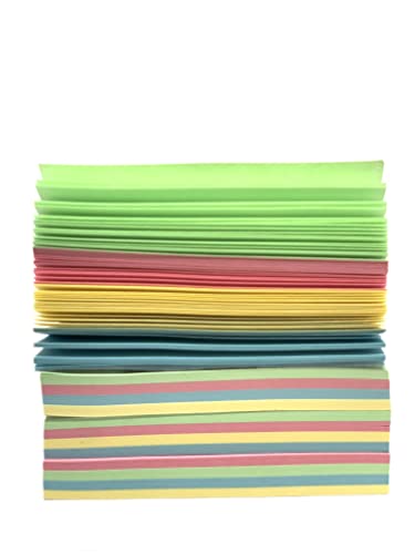 GUMTAPE Lined Sticky Notes 76 mm x 76mm, 100 Sheets/Pad, Rainbow NeonMix Sticky Notes 11500. Cute Mixed Color for Office/Home/Kitchen/Baking/School