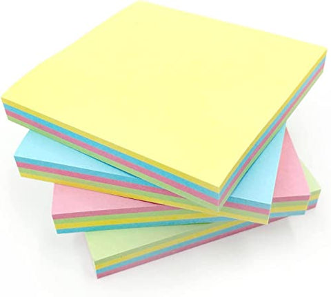 GUMTAPE Sticky Notes 76 mm x 76mm, 100 Sheets/Pad, Rainbow MixColor Sticky Notes 11500. Cute Mixed Colour for Office/Home/Kitchen/Baking/School