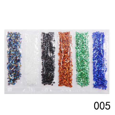 Nail Supplies, Diamond Glass Fragments, Gold And Silver Broken Glass Nails