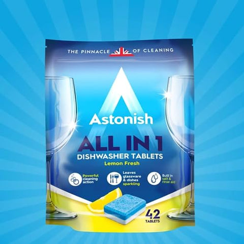 Astonish All in 1 Powerful Cleaning Dishwasher Tablets with Salt and Rinse Aid