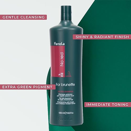 Fanola No Red Shampoo, Anti Red Reflexes On Colored and Natural Hair with Dark Tones, Anti-Fading Technology to Keep your Color Cool and Homogeneous, 350