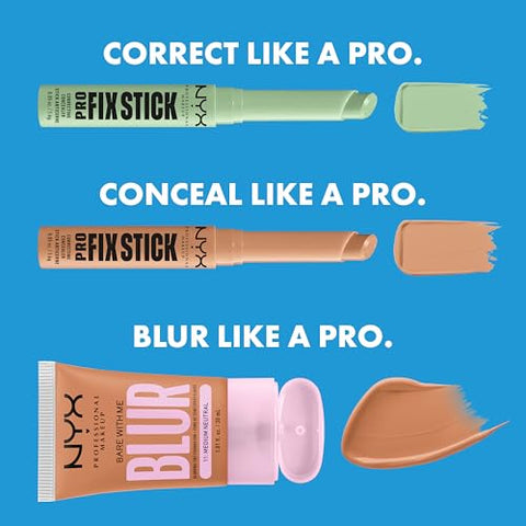 NYX Professional Makeup Correcting Concealer Stick, Covers Blemishes, Dark Spots and Discolouration, 12H Wear, Vegan Formula, Pro Fix Stick, Deep Walnut