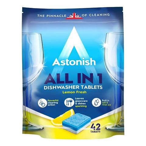 Astonish All in 1 Powerful Cleaning Dishwasher Tablets with Salt and Rinse Aid