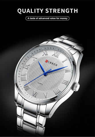 Men's Quartz Simple Business Stripe Casual Watch