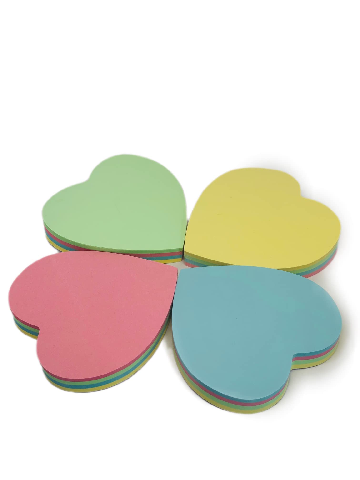 GUMTAPE Heart Shape Sticky Notes 76 mm x 76mm, 100 Sheets/Pad, Rainbow MixColor Sticky Notes 11500. Cute Mixed Colour for Office/Home/Kitchen/Baking/School