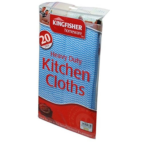 Kingfisher General Purpose Household Cloths, Blue, 20-Piece