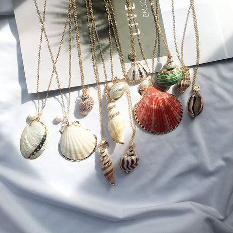 Shell Gold-plated Necklace Marine Female