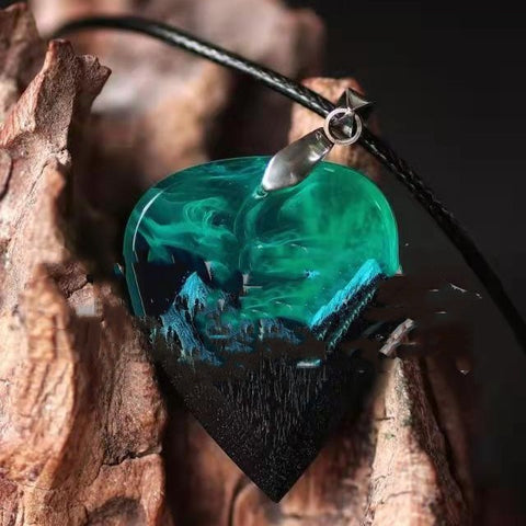 Northern Lights Guitar Necklace Epoxy Resin Ornaments