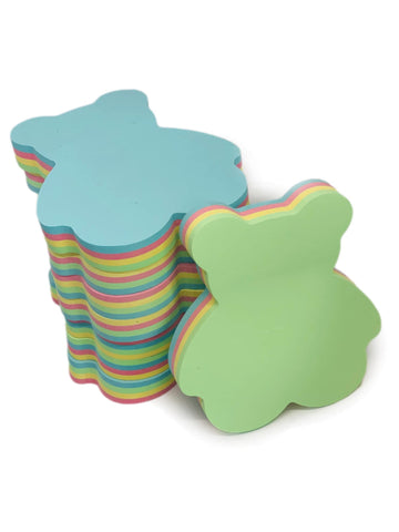 GUMTAPE Bear Shape Sticky Notes 76 mm x 76mm, 100 Sheets/Pad, Rainbow MixColor Sticky Notes 11500. Cute Mixed Colour for Office/Home/Kitchen/Baking/School