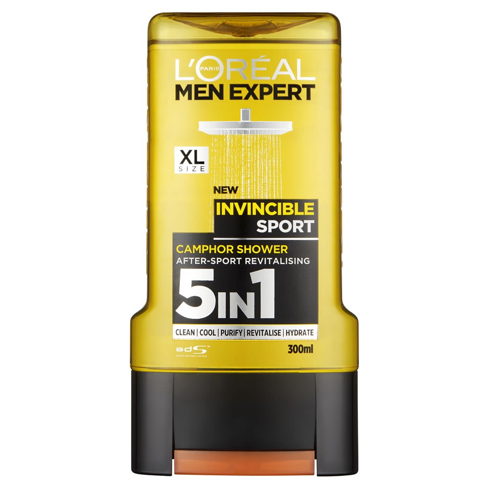 L'Oreal 108669697 Paris Men Expert Invincible Sport Camphor Shower, 300 ml