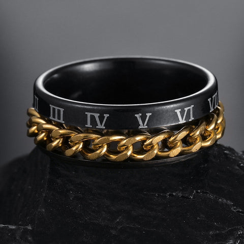 Fashion Roman Numerals Chain Ring
