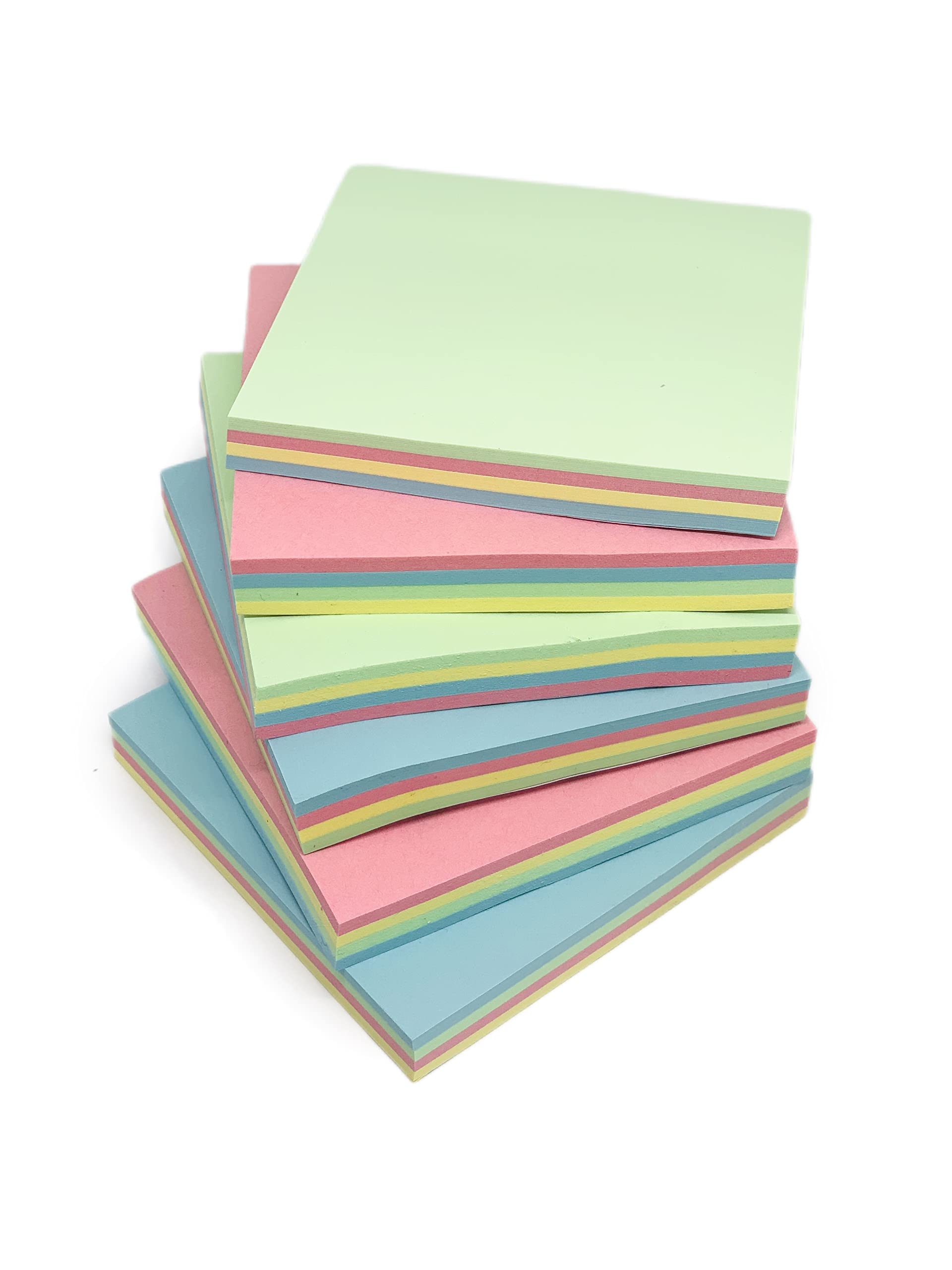 GUMTAPE Sticky Notes 76 mm x 76mm, 100 Sheets/Pad, Rainbow MixColor Sticky Notes 11500. Cute Mixed Colour for Office/Home/Kitchen/Baking/School