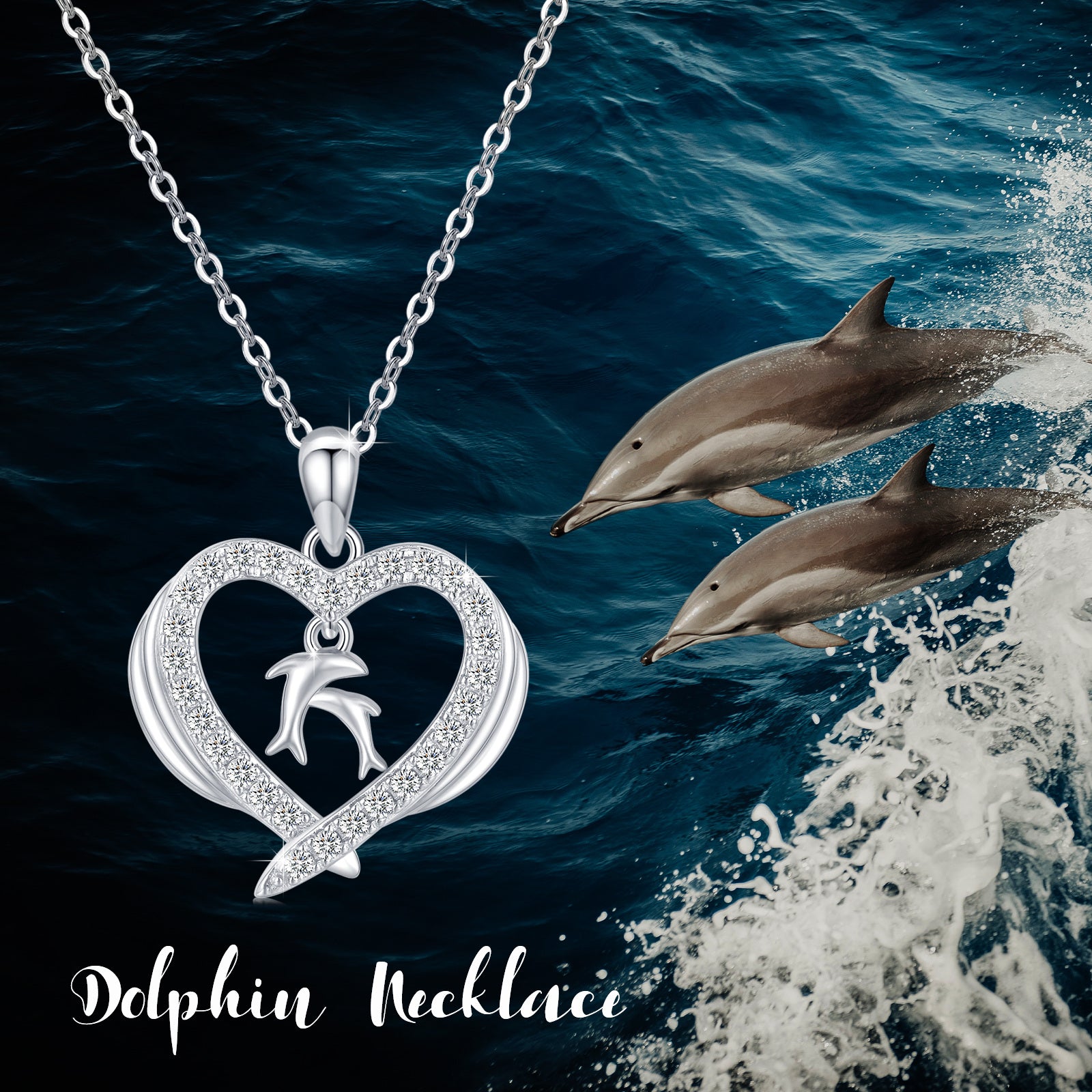 Heart Shaped Dolphin Pendant