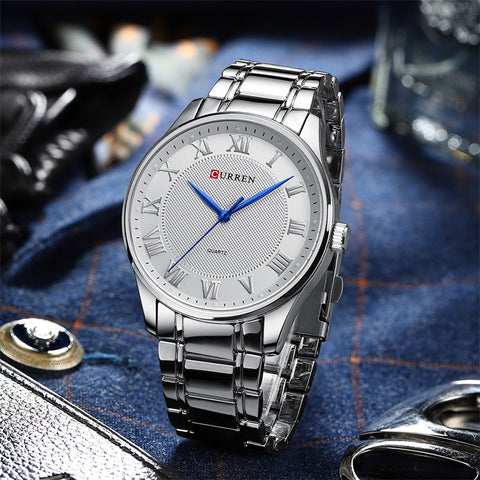 Men's Quartz Simple Business Stripe Casual Watch