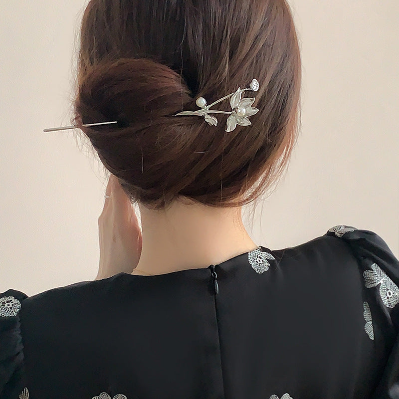 Antique Style High Sense Hairpin Simple Modern Lotus Hair Clasp
