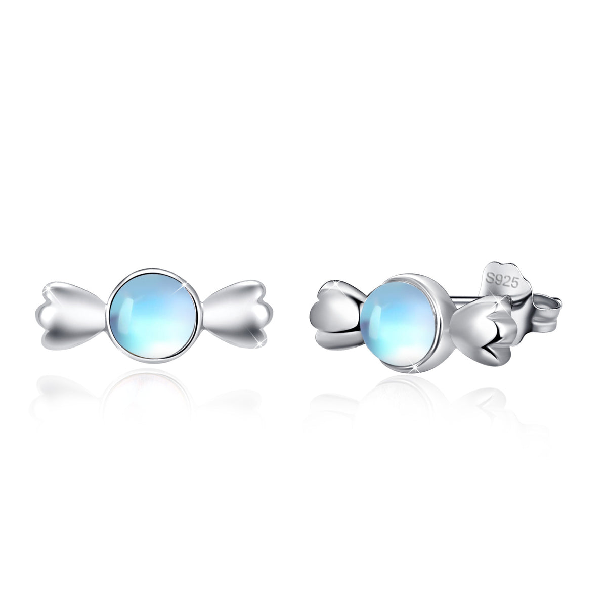 Moonstone Kids Stud Earrings 925 Sterling Silver Candy Earrings Jewelry Gift for Women Girls Daughter