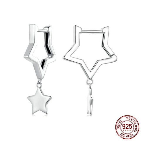 S925 Sterling Silver Five-pointed Star Ear Clip