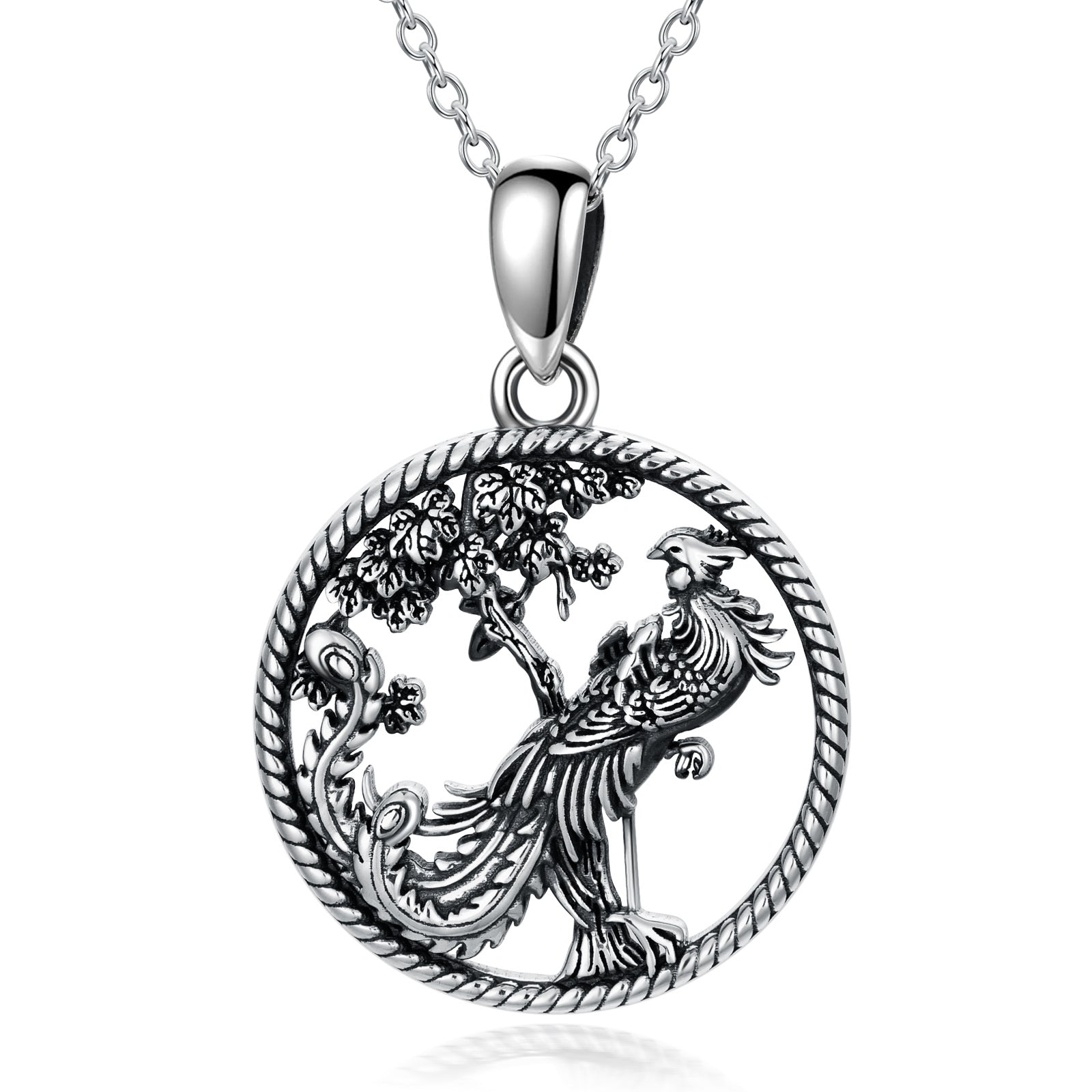Phoenix Necklace 925 Sterling Silver Nirvana of Phoenix Firebird Pendant Jewelry Gifts for Women Girls