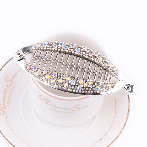 Popular Diamond Rhinestone Electroplating Fish Banana Fish-shaped Hair Clip