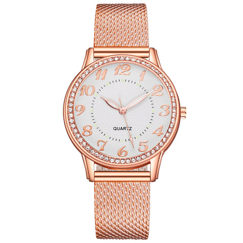 Women's Diamond Luminous Watch Fashion Business Mesh Belt