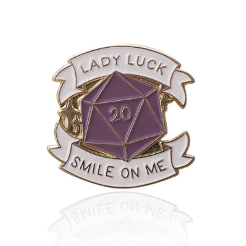 Screen Ribbon LADY LUCK SMILE ON ME Creative Oil Drop Brooch