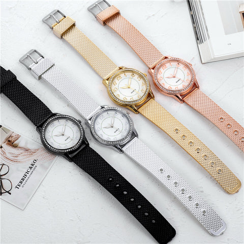 Women's Diamond Luminous Watch Fashion Business Mesh Belt