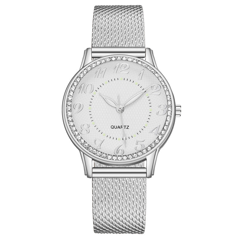 Women's Diamond Luminous Watch Fashion Business Mesh Belt