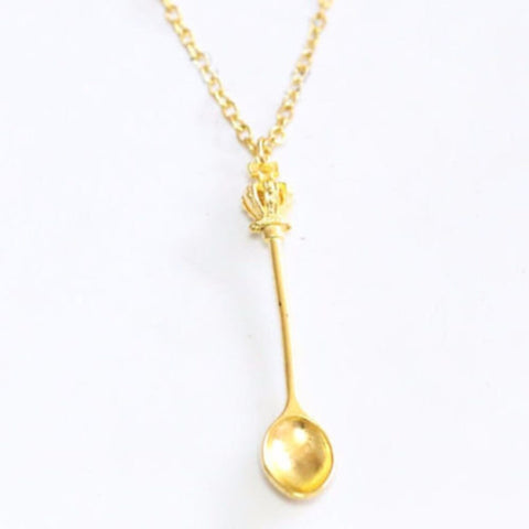 Crown Mini Tea Spoon Classical Royal Snuff Necklace