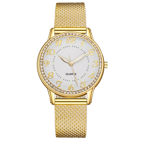 Women's Diamond Luminous Watch Fashion Business Mesh Belt