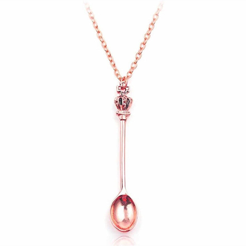 Crown Mini Tea Spoon Classical Royal Snuff Necklace