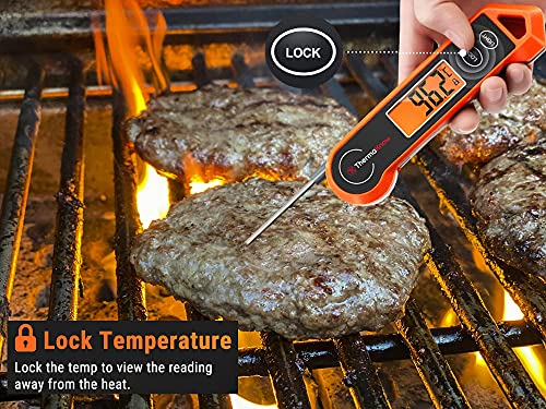 Digital Meat Thermometer. Food Thermometer. Waterproof Fast Accurate BBQ & Kitchen Thermometer. Left/Right-Handed. Auto Sleep & Lock Feature. Meat, Milk, Home Brewing, Baking, Jam etc Battery inc - FoxMart™️ - ThermaKnow