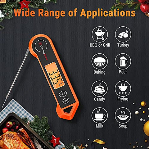 Digital Meat Thermometer. Food Thermometer. Waterproof Fast Accurate BBQ & Kitchen Thermometer. Left/Right-Handed. Auto Sleep & Lock Feature. Meat, Milk, Home Brewing, Baking, Jam etc Battery inc - FoxMart™️ - ThermaKnow
