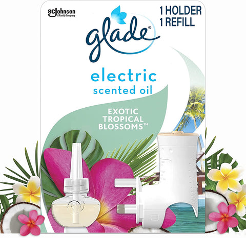 Glade Electric Scented Oil Holder & Refill, Plug in Air Freshener for Home, Starter Kit + 20 Ml Refill, Tropical Blossoms, Pack of 1, Packaging May Vary - FoxMart™️ - SCJohnson