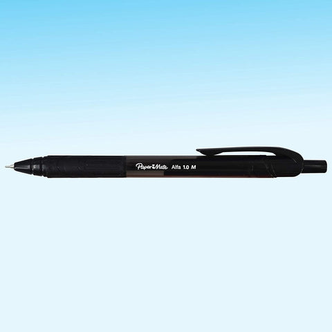 Paper Mate Alfa Retractable Ballpoint Pens | Medium Point (1.0 Mm) | Black Ink | 12 Count - FoxMart™️ - FoxMart™️
