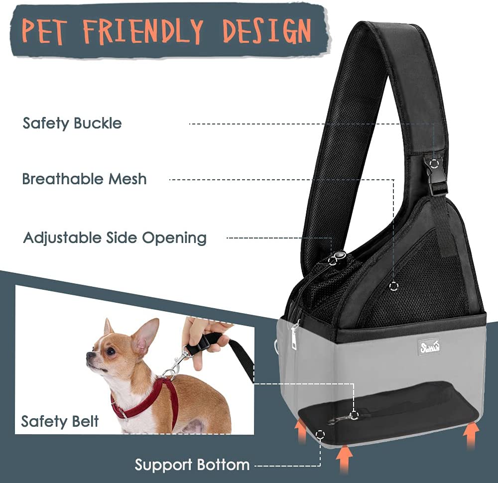 YUDODO Pet Dog Sling Carrier Mesh Hand Free Adjustable Dog Satchel Carrier Bag  Papoose Crossbody for Small Medium Dog Cat Rabbit (S(up to 5 lbs), Pink) :  Amazon.in: Pet Supplies