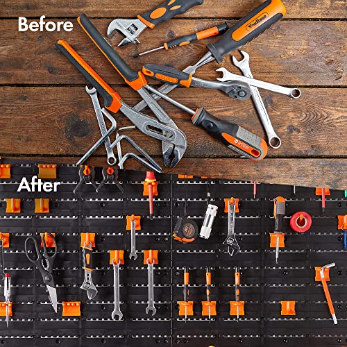 VonHaus Garage Tool Storage with Shelf & Pegboard For Multiple Tools, Garden Tool Rack for Easy Access to 50+ Tools and Accessories, Tool Board For All You Need For Gardening & DIY - FoxMart™️ - VonHaus