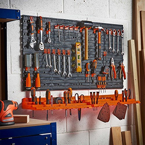 VonHaus Garage Tool Storage with Shelf & Pegboard For Multiple Tools, Garden Tool Rack for Easy Access to 50+ Tools and Accessories, Tool Board For All You Need For Gardening & DIY - FoxMart™️ - VonHaus