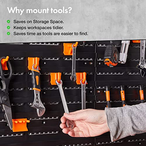 VonHaus Garage Tool Storage with Shelf & Pegboard For Multiple Tools, Garden Tool Rack for Easy Access to 50+ Tools and Accessories, Tool Board For All You Need For Gardening & DIY - FoxMart™️ - VonHaus